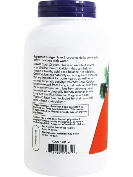 NOW Foods, Coral Calcium Plus, 250 veg capsules