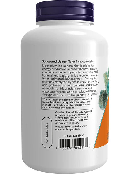 NOW Foods, Magnesium 400 mg, 180 veg capsules