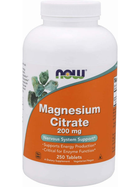 NOW Foods, Magnesium Citrate 200 mg, 250 tablets