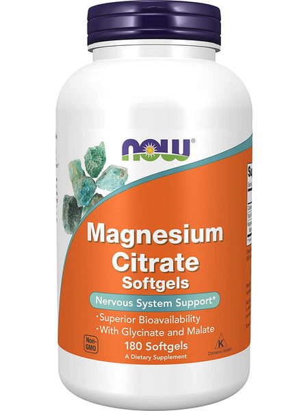 NOW Foods, Magnesium Citrate Softgels, 180 softgels