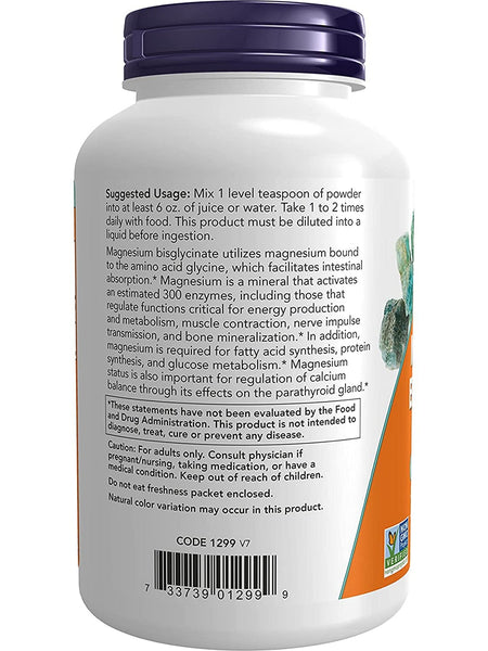NOW Foods, Magnesium Bisglycinate Powder, 8 oz