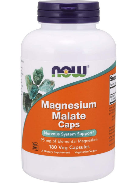 NOW Foods, Magnesium Malate Caps, 180 veg capsules