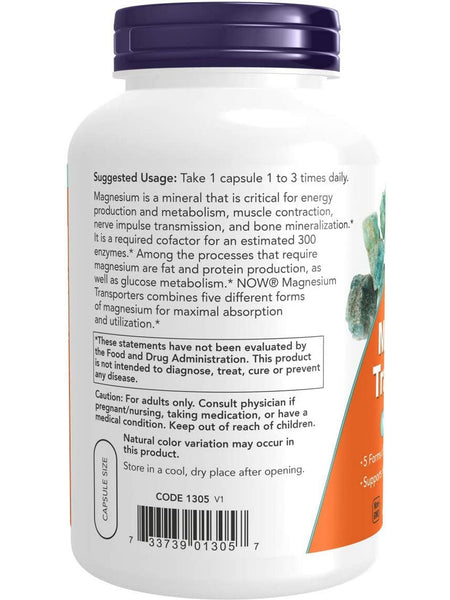 NOW Foods, Magnesium Transporters, 180 veg capsules