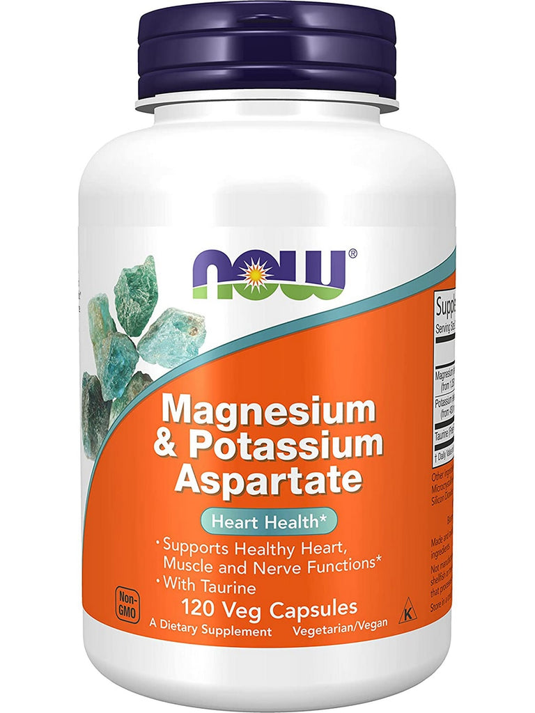 NOW Foods, Magnesium & Potassium Aspartate, 120 veg capsules