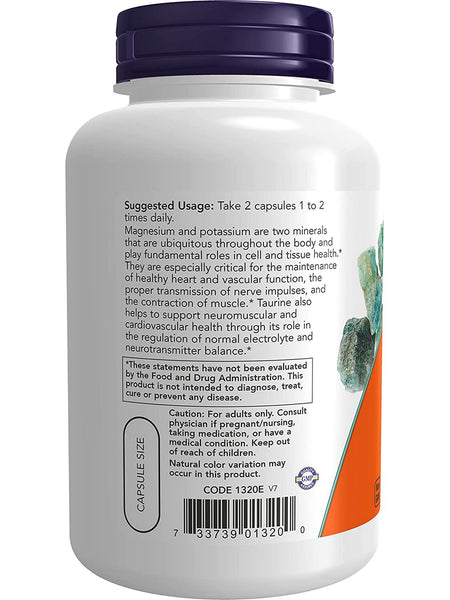 NOW Foods, Magnesium & Potassium Aspartate, 120 veg capsules