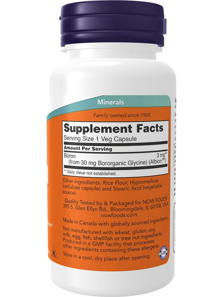 NOW Foods, Boron 3 mg, 100 veg capsules