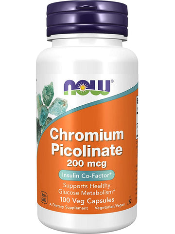 NOW Foods, Chromium Picolinate 200 mcg, 100 veg capsules