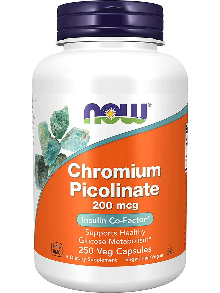 NOW Foods, Chromium Picolinate 200 mcg, 250 veg capsules