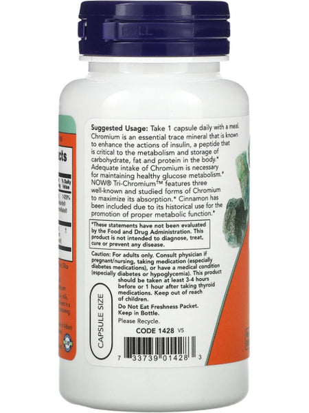 NOW Foods, Tri-Chromium™ 500 mcg with Cinnamon, 90 veg capsules