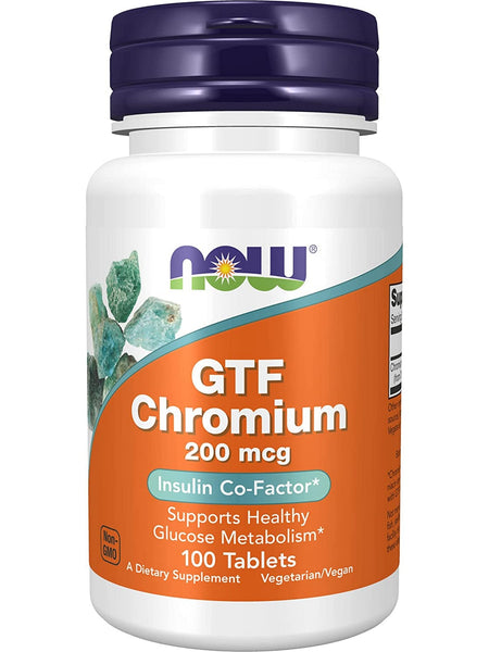 NOW Foods, GTF Chromium 200 mcg, 100 tablets