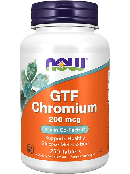NOW Foods, GTF Chromium 200 mcg, 250 tablets