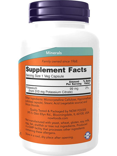 NOW Foods, Potassium Citrate 99 mg, 180 veg capsules