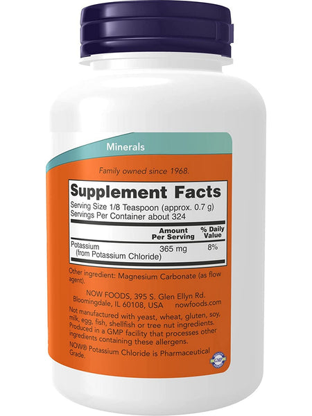 NOW Foods, Potassium Chloride Powder, 8 oz