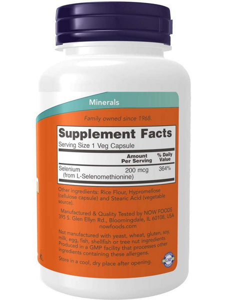 NOW Foods, Selenium 200 mcg, 180 veg capsules