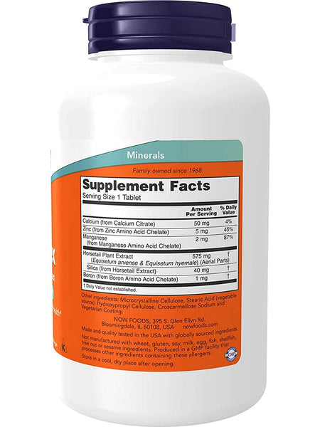 NOW Foods, Silica Complex with Horsetail Extract, 180 tablets