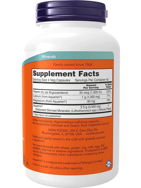 NOW Foods, Red Mineral Algae Vegetarian Calcium, 180 veg capsules