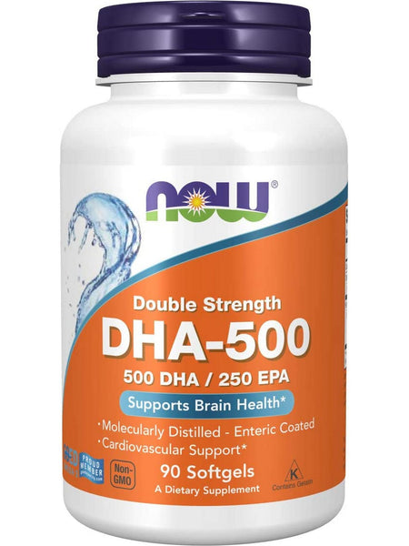 NOW Foods, DHA-500, Double Strength, 90 softgels