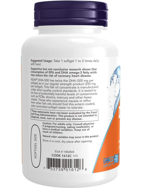 NOW Foods, DHA-500, Double Strength, 90 softgels