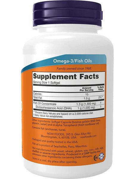 NOW Foods, DHA-1000 Brain Support, Extra Strength, 90 softgels