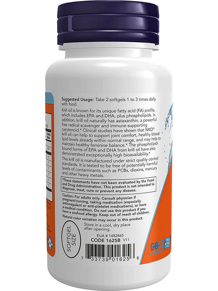 NOW Foods, Krill Oil 500 mg, 60 softgels