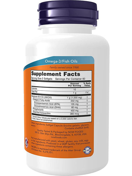 NOW Foods, Krill Oil 500 mg, 120 softgels