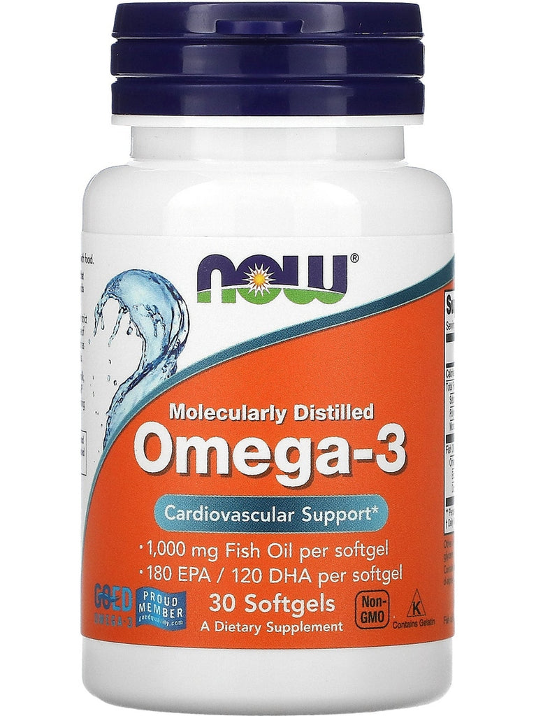 NOW Foods, Omega-3, Molecularly Distilled, 30 softgels