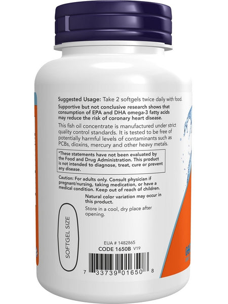 NOW Foods, Omega-3, Molecularly Distilled, 100 softgels