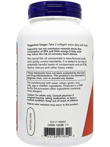 NOW Foods, Omega-3, Molecularly Distilled, 200 softgels