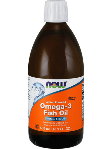 NOW Foods, Omega-3 Fish Oil, Lemon, 500 mL