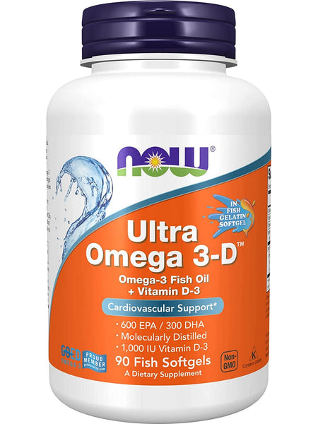 NOW Foods, Ultra Omega 3-D™ (Fish Gelatin), 90 fish softgels