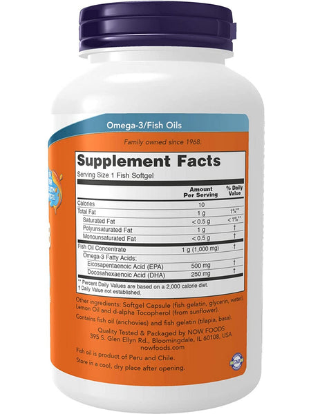 NOW Foods, Ultra Omega-3 (Fish Gelatin), 180 fish softgels