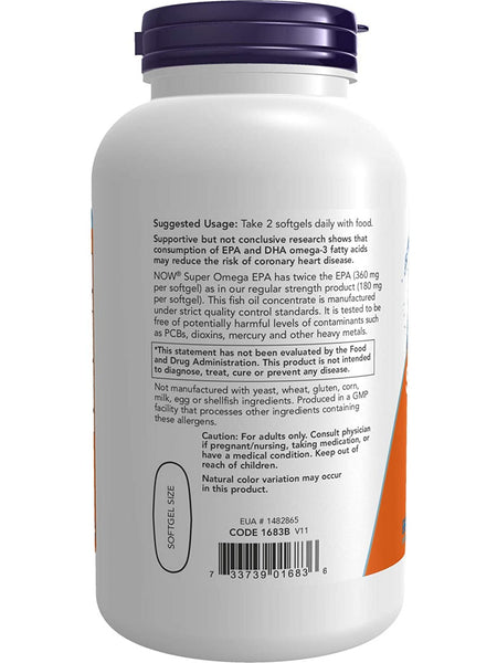 NOW Foods, Super Omega EPA, Double Strength, 240 softgels