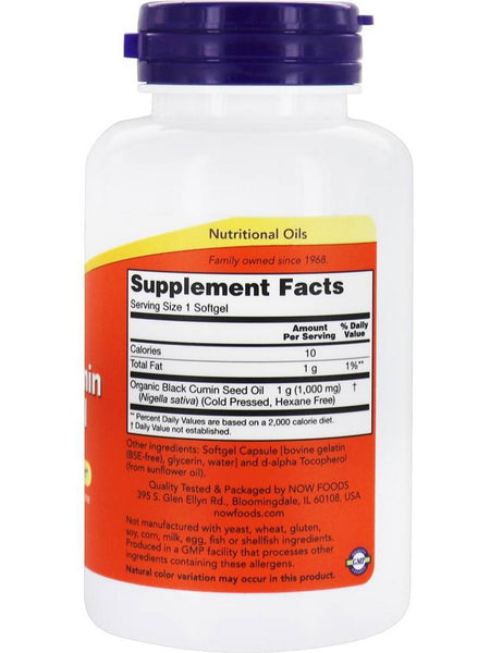 NOW Foods, Black Cumin Seed Oil 1000 mg, 60 softgels