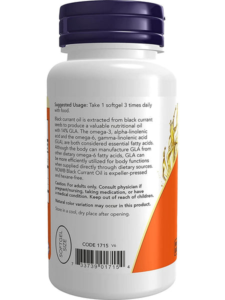 NOW Foods, Black Currant Oil 500 mg, 100 softgels