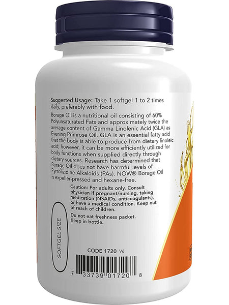 NOW Foods, Borage Oil 1000 mg, 60 softgels