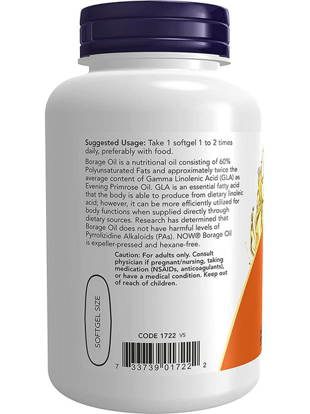 NOW Foods, Borage Oil 1000 mg, 120 softgels