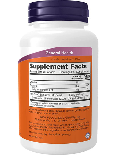 NOW Foods, CLA (Conjugated Linoleic Acid) 800 mg, 90 softgels