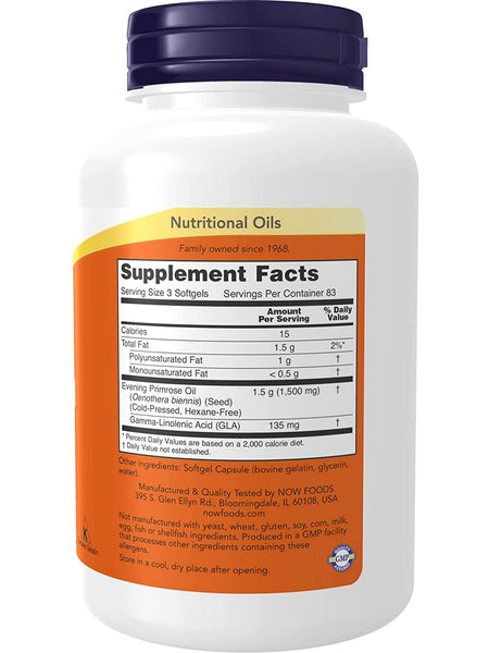 NOW Foods, Evening Primrose Oil 500 mg, 250 softgels