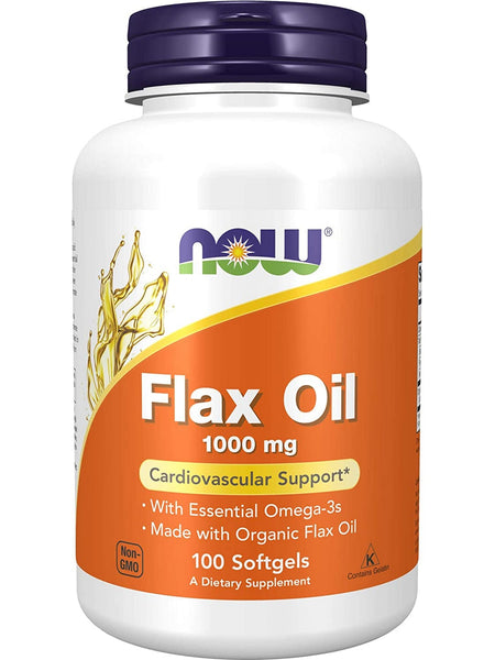 NOW Foods, Flax Oil 1000 mg, 100 softgels