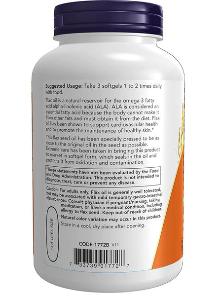 NOW Foods, Flax Oil 1000 mg, 250 softgels