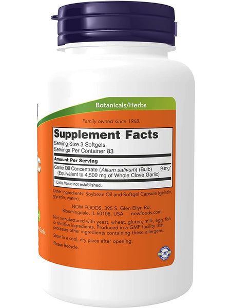 NOW Foods, Garlic Oil 1500 mg, 250 softgels
