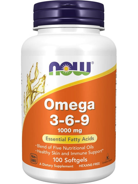 NOW Foods, Omega 3-6-9 1000 mg, 100 softgels