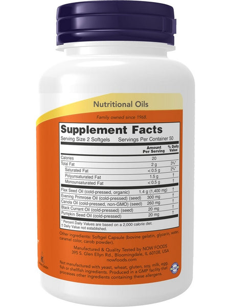 NOW Foods, Omega 3-6-9 1000 mg, 100 softgels