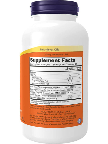 NOW Foods, Omega 3-6-9 1000 mg, 250 softgels
