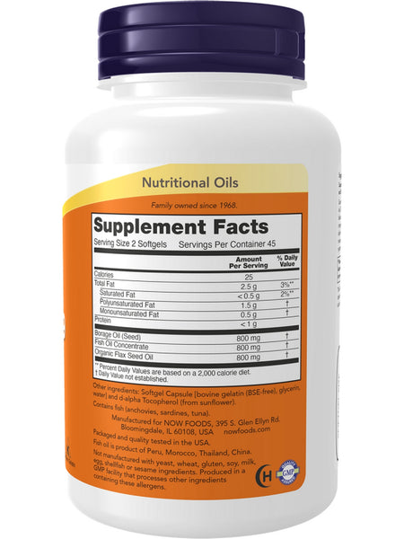 NOW Foods, Super Omega 3-6-9 , 90 softgels