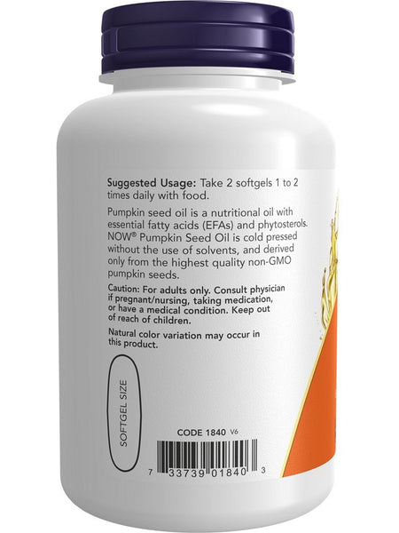 NOW Foods, Pumpkin Seed Oil 1000 mg, 100 softgels