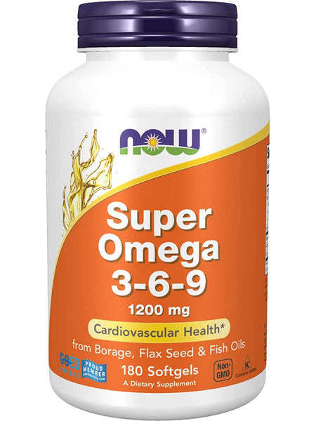 NOW Foods, Super Omega 3-6-9 1200 mg, 180 softgels