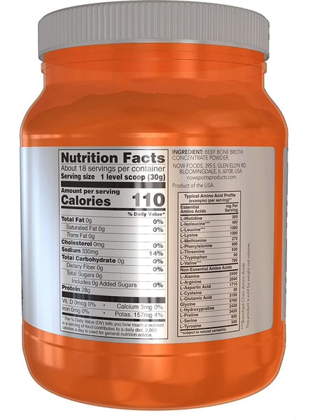 NOW Foods, Beef Bone Broth Powder, 1.2 lb