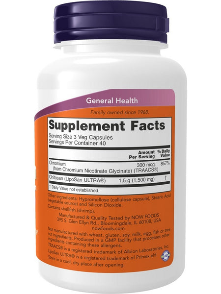 NOW Foods, Chitosan 500 mg plus Chromium, 120 veg capsules