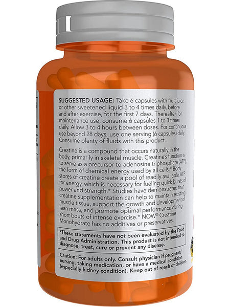 NOW Foods, Creatine Monohydrate 750 mg, 120 veg capsules